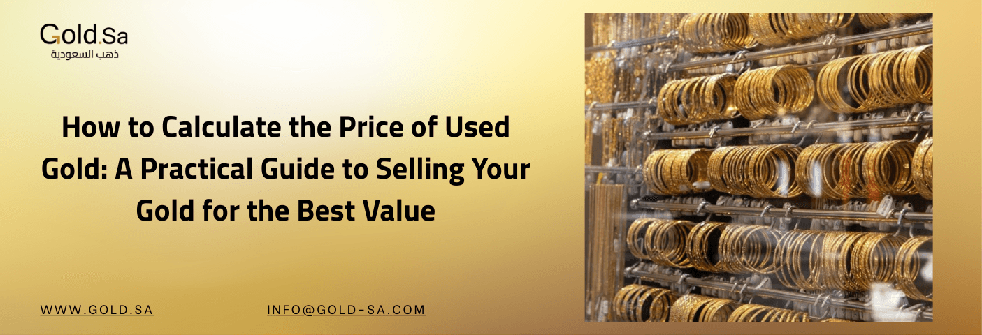 Gold SA banner featuring used gold jewelry and a guide title on calculating resale value accurately